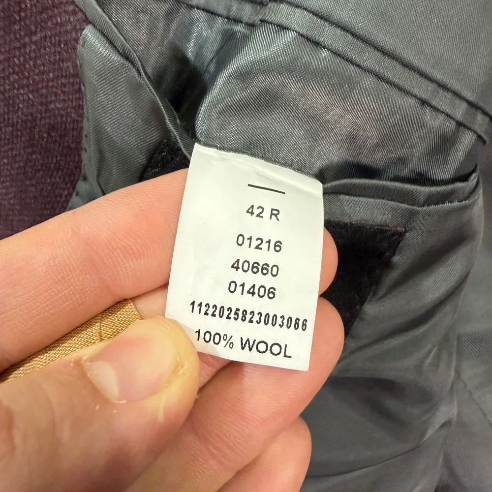 Jos A Bank Mens 42R Tailored Fit Blazer Signature Collection Plum Purple Wool